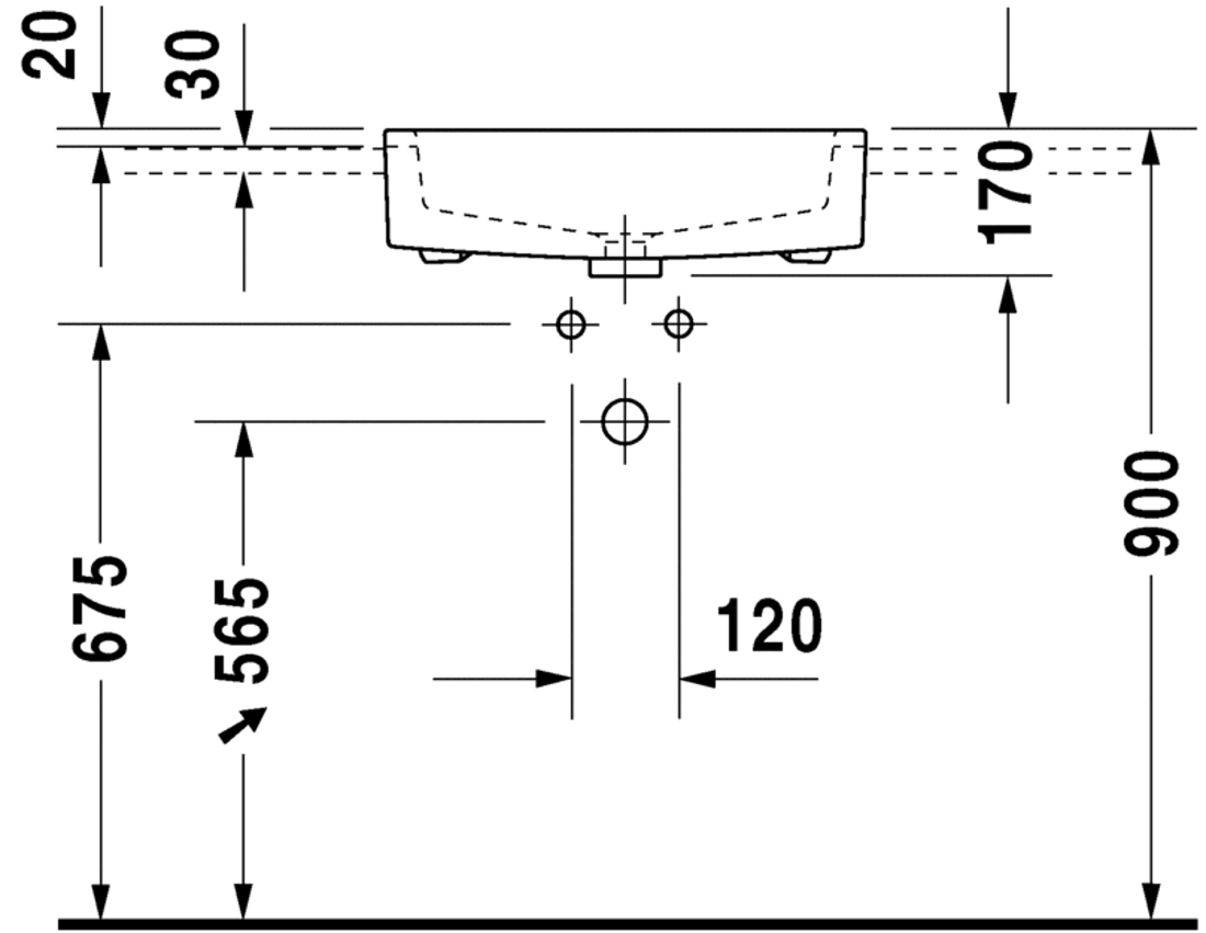 Slika od Vero Semi-recessed washbasin 55