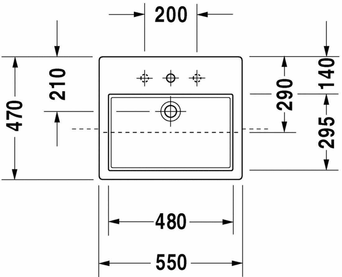 Slika od Vero Semi-recessed washbasin 55