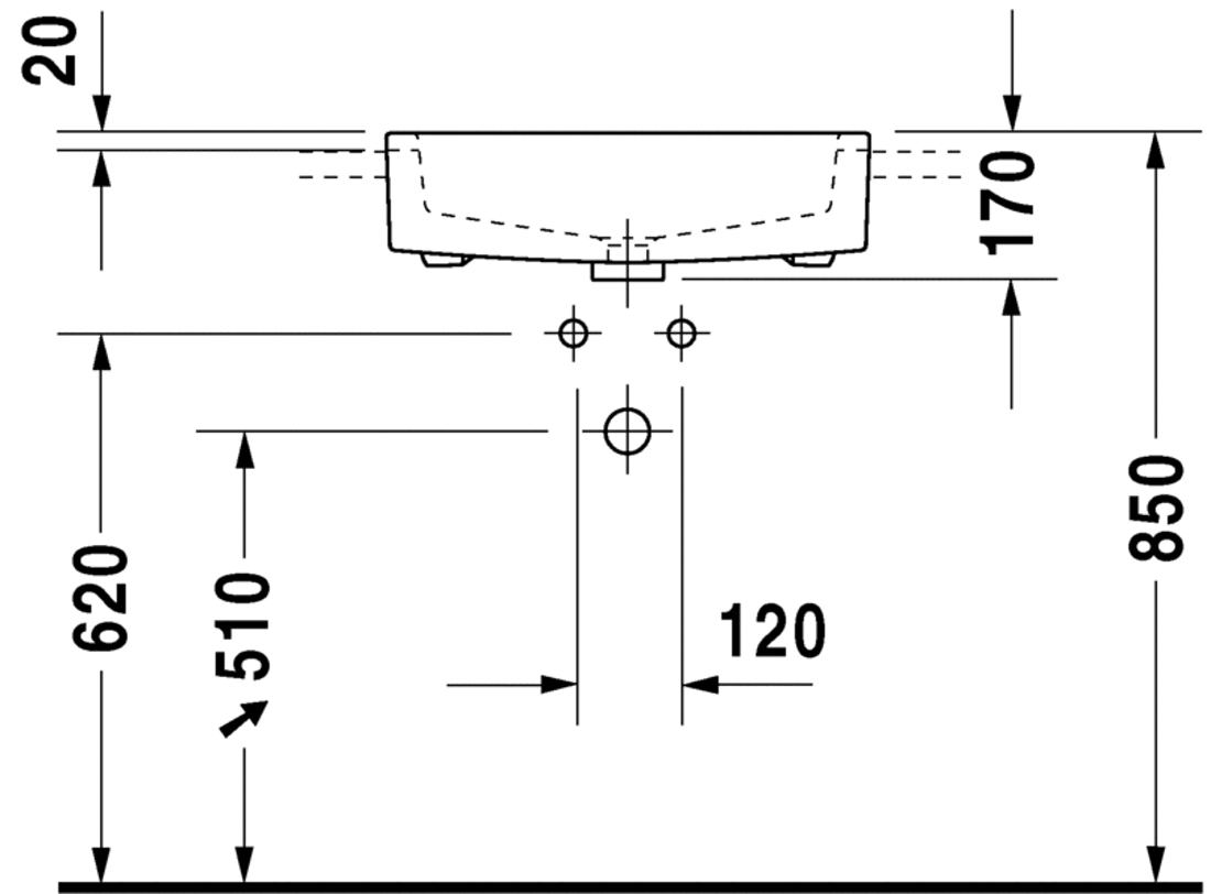 Slika od Vero Semi-recessed washbasin 55