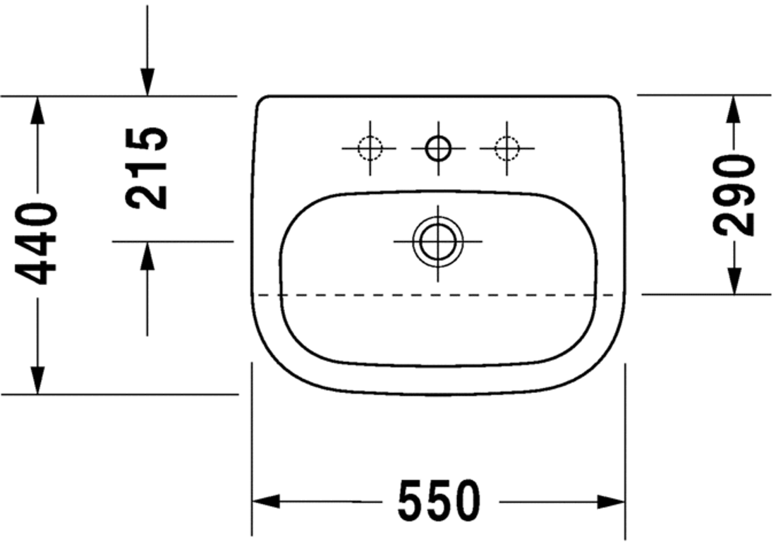 Slika od D-Code Semi-recessed washbasin 55