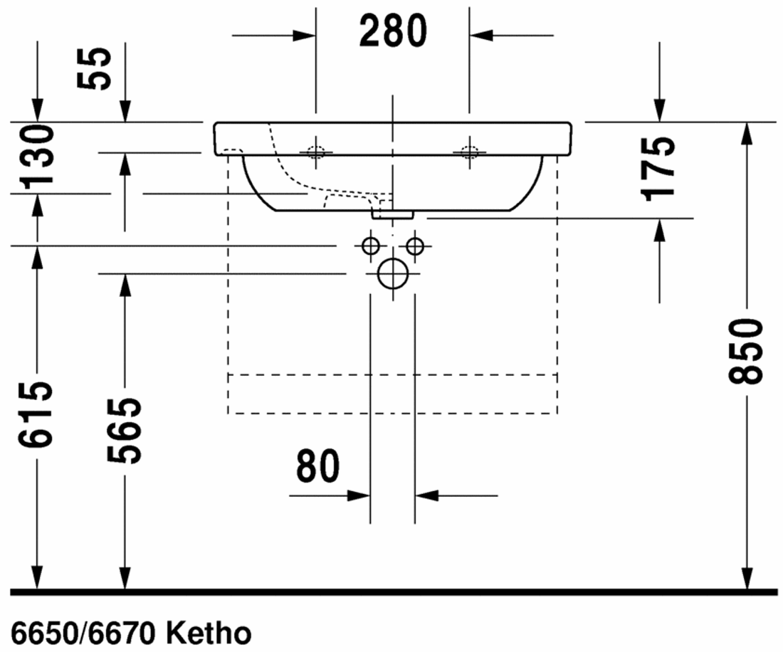 Slika od D-Code Washbasin, furniture washbasin 65