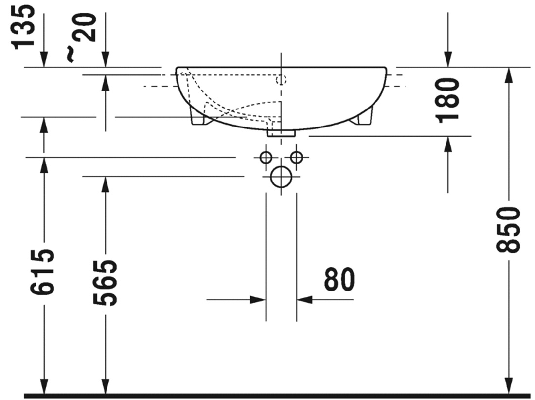 Slika od ME by Starck Semi-recessed washbasin 55