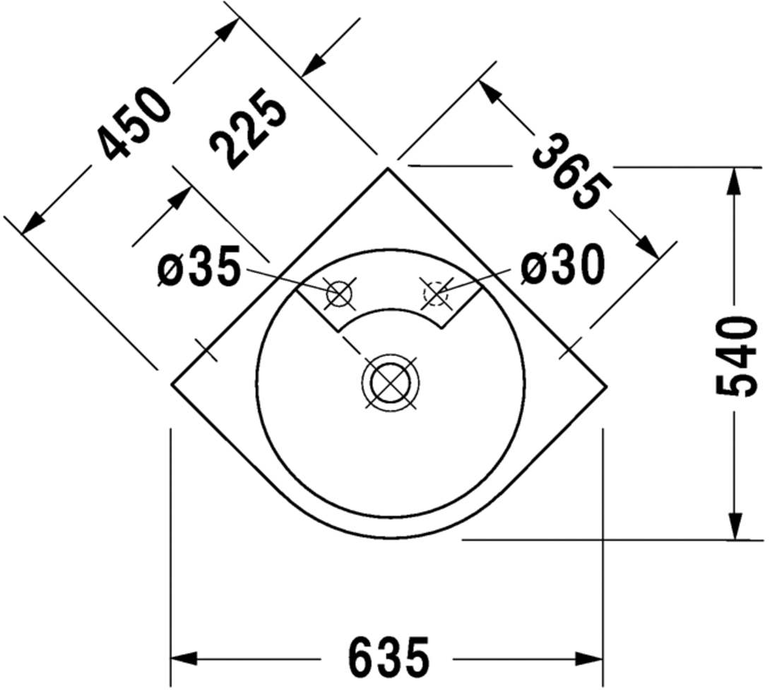 Slika od Architec Washbasin corner model 63.5