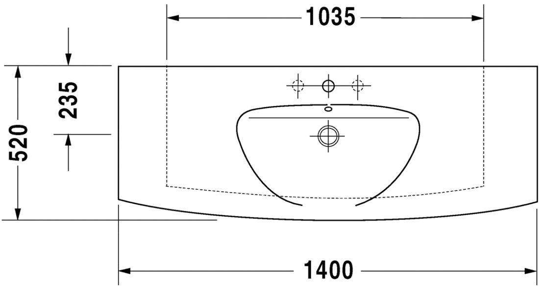 Slika od Caro Washbasin, furniture washbasin 140