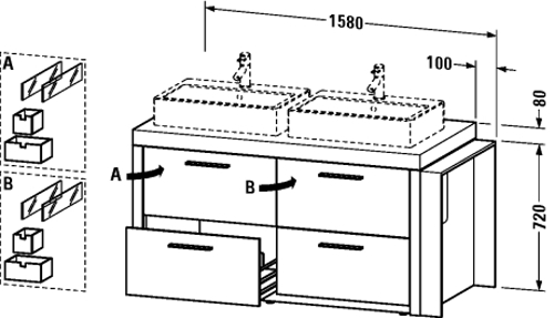 Slika od 2nd floor Vanity unit floor-standing including lighting