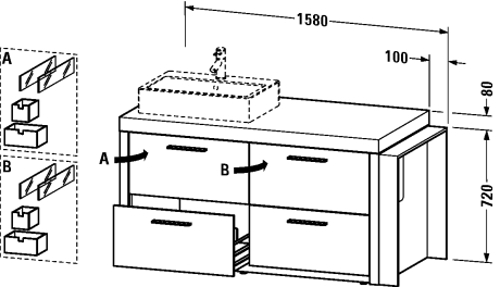 Slika od 2nd floor Vanity unit floor-standing including lighting