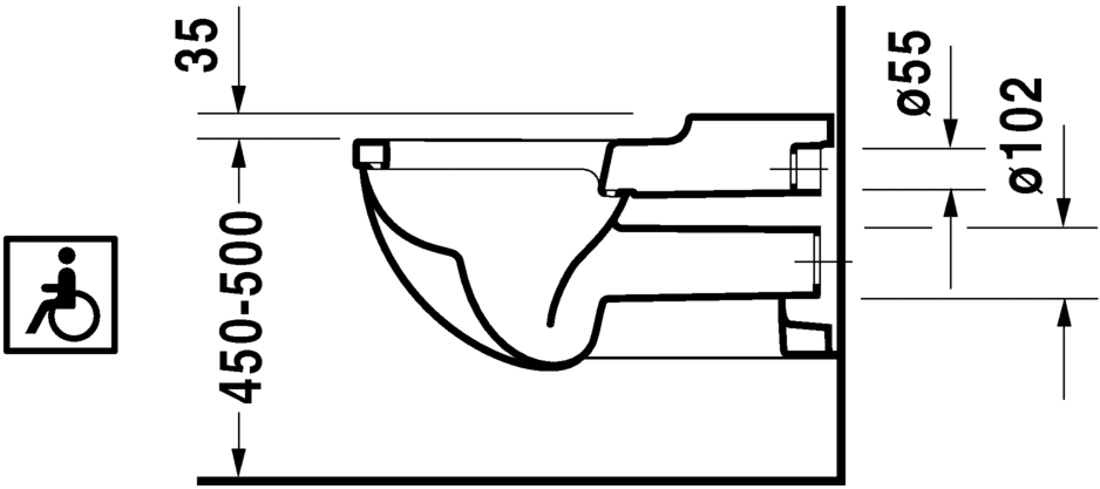 Slika od Starck 3 Toilet wall mounted