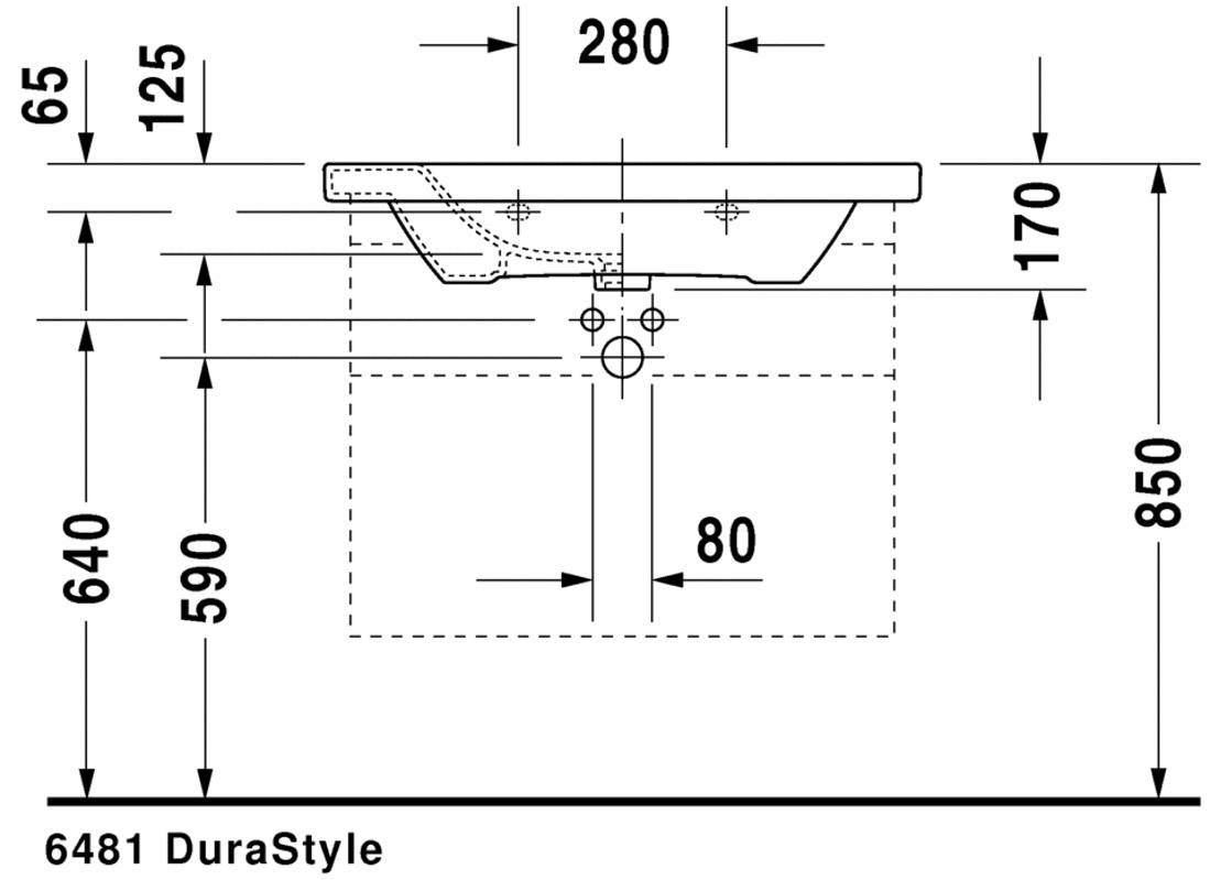 Slika od DuraStyle Washbasin, furniture washbasin 80