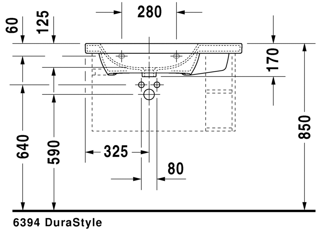Slika od DuraStyle Washbasin, furniture washbasin asymmetric 80