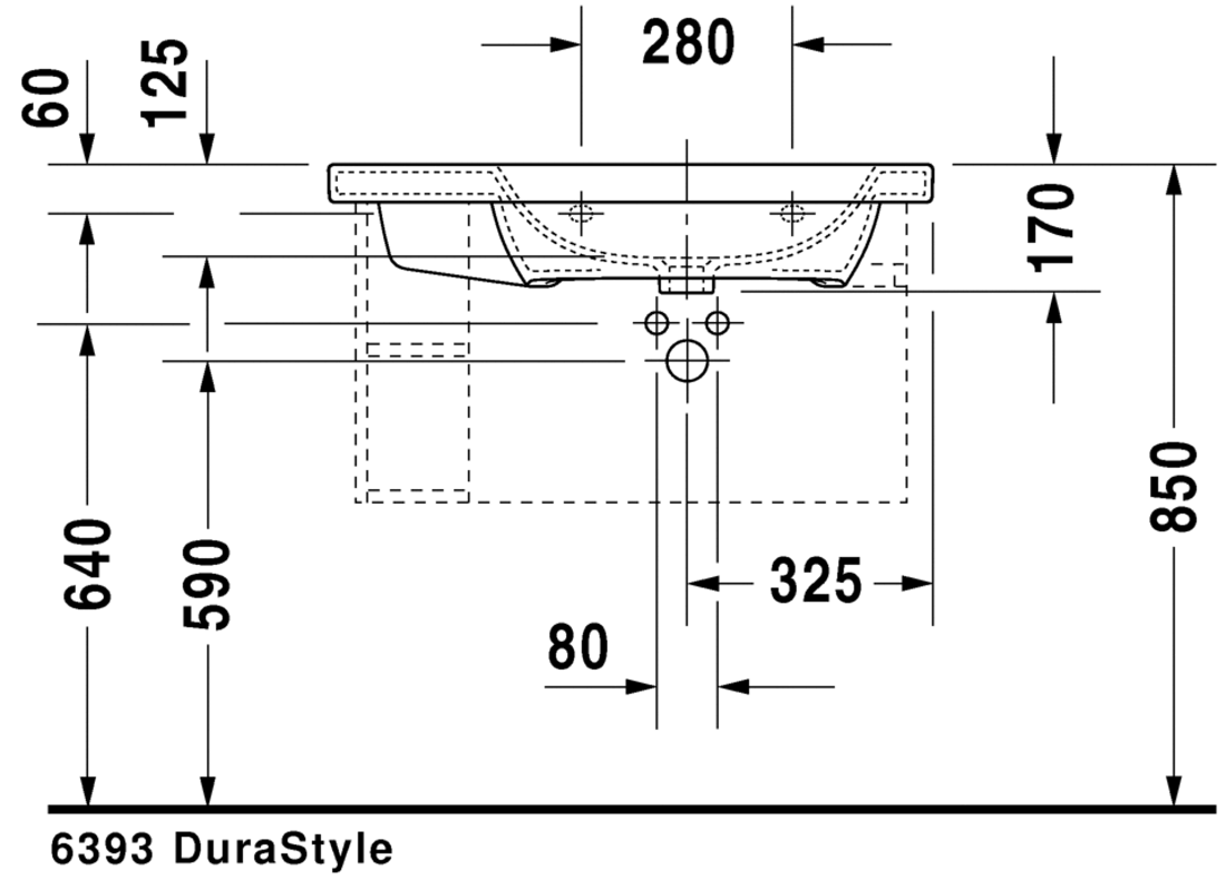 Slika od DuraStyle Washbasin, furniture washbasin asymmetric 80