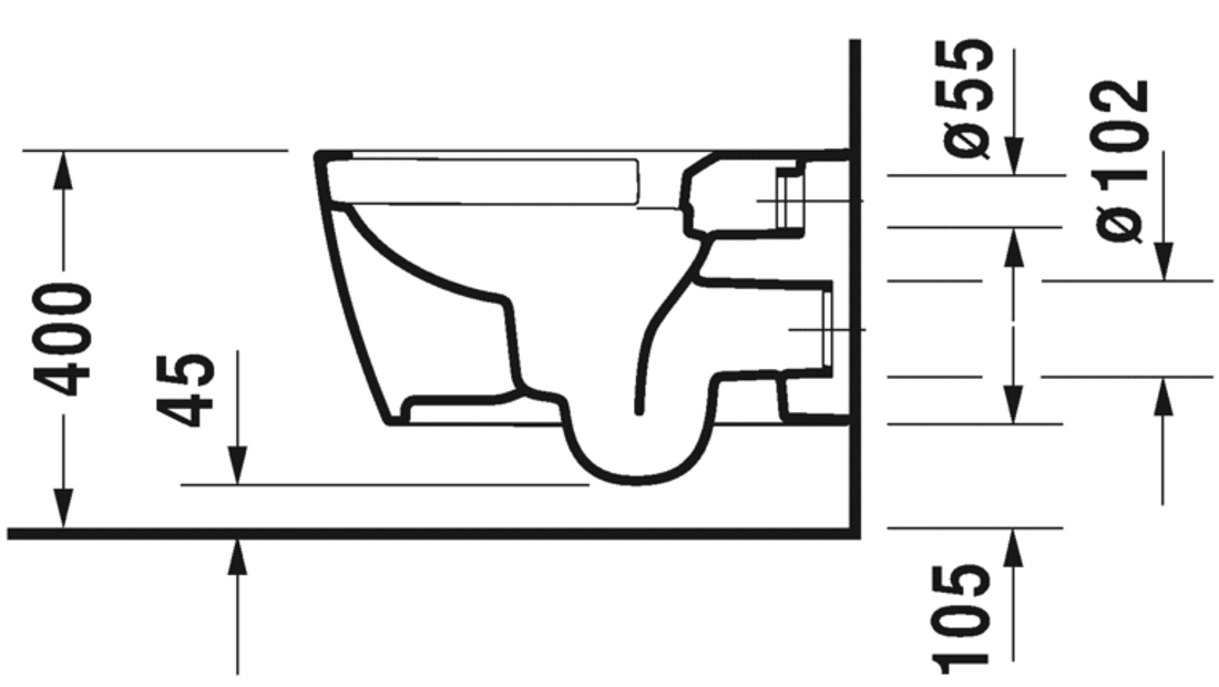 Slika od ME by Starck Toilet wall mounted Duravit Rimless®