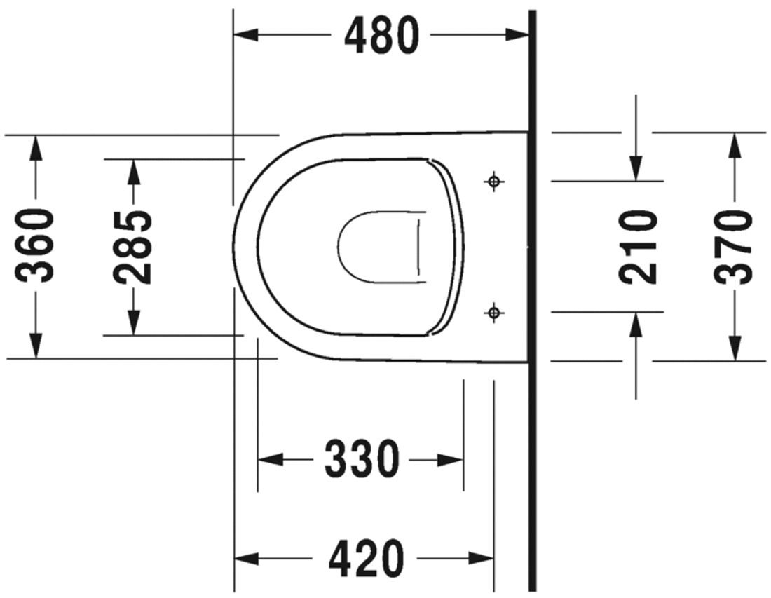 Slika od ME by Starck Toilet wall mounted Compact Duravit Rimless®