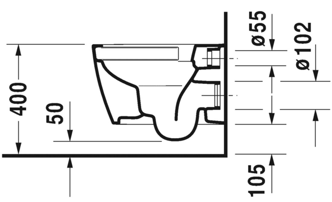 Slika od ME by Starck Toilet wall mounted Compact Duravit Rimless®