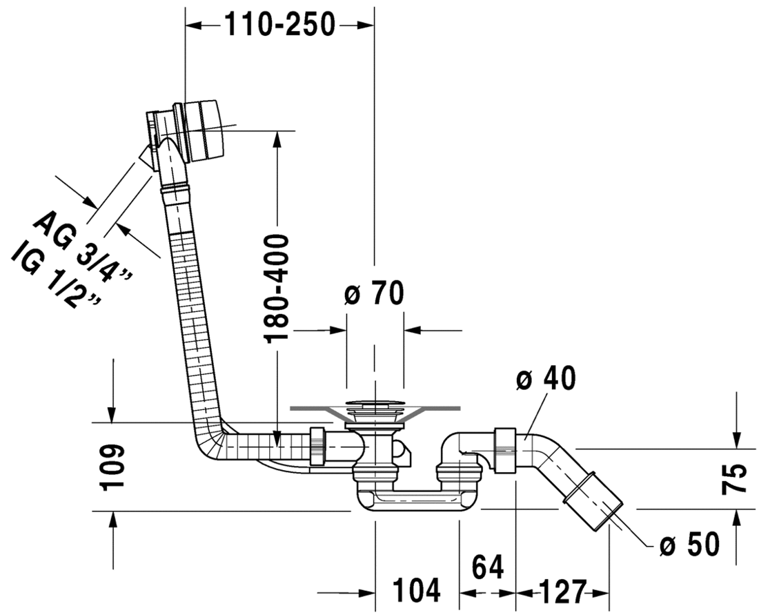 Slika od Waste and overflow Quadroval