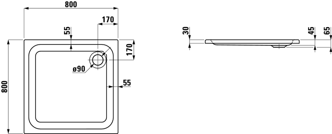 Slika od SOLUTIONS -80 tuš kadica bela
