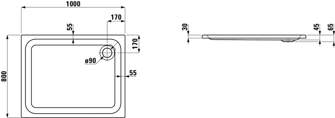 Slika od SOLUTIONS-100 tuš kadica bela