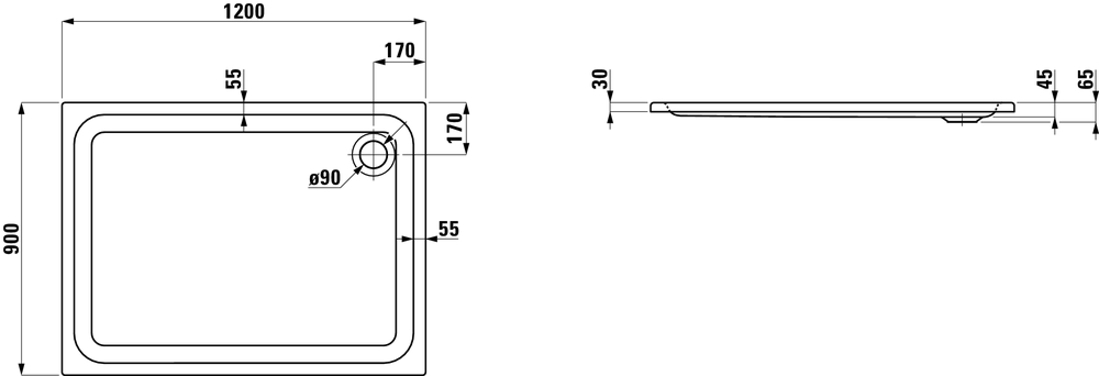 Slika od SOLUTIONS-120 tuš kadica bela