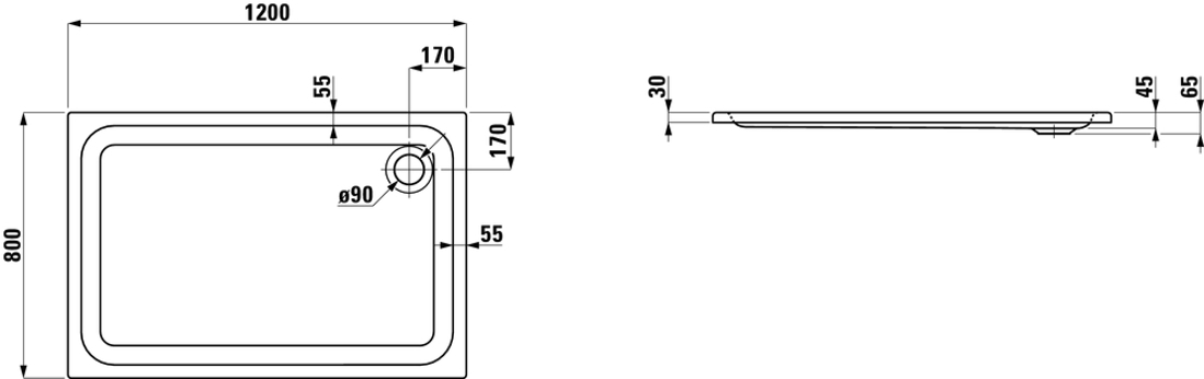 Slika od SOLUTIONS-120 tuš kadica bela