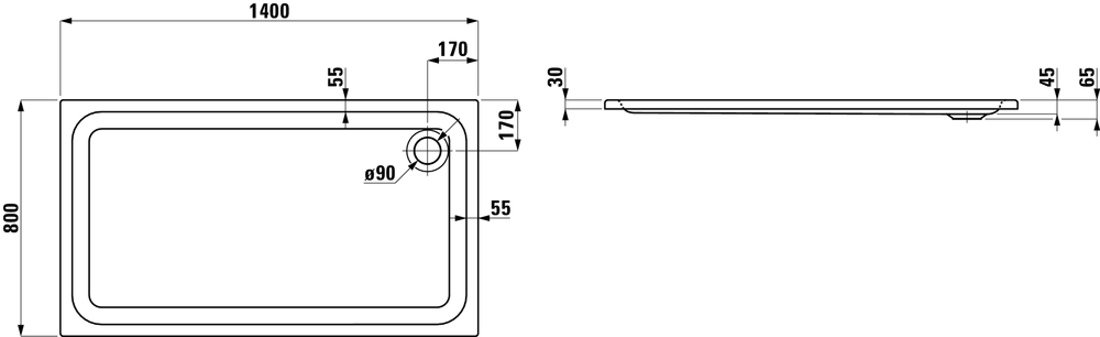 Slika od SOLUTIONS-140 tuš kadica bela