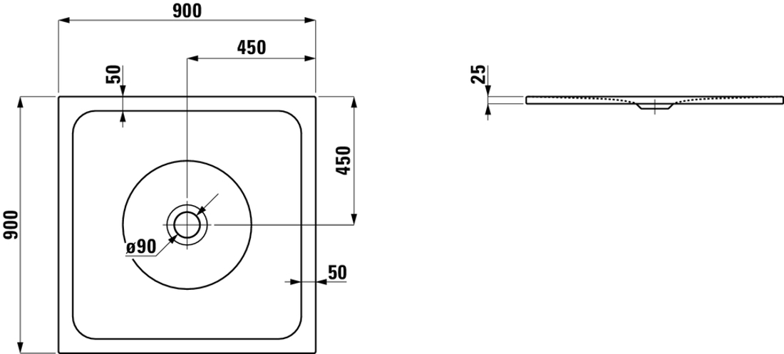 Slika od INDURA-90X90  tuš kadica bela