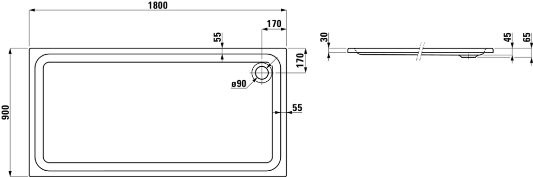 Slika od SOLUTIONS-180 tuš kadica bela