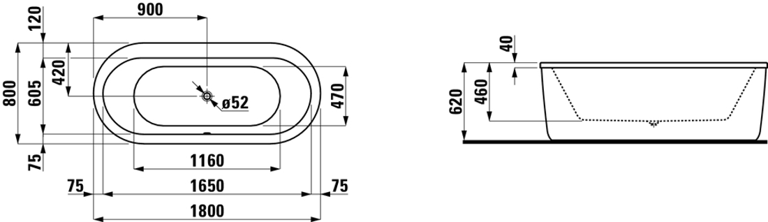Slika od SOLUTIONS-180 ovalna samostojeća kada