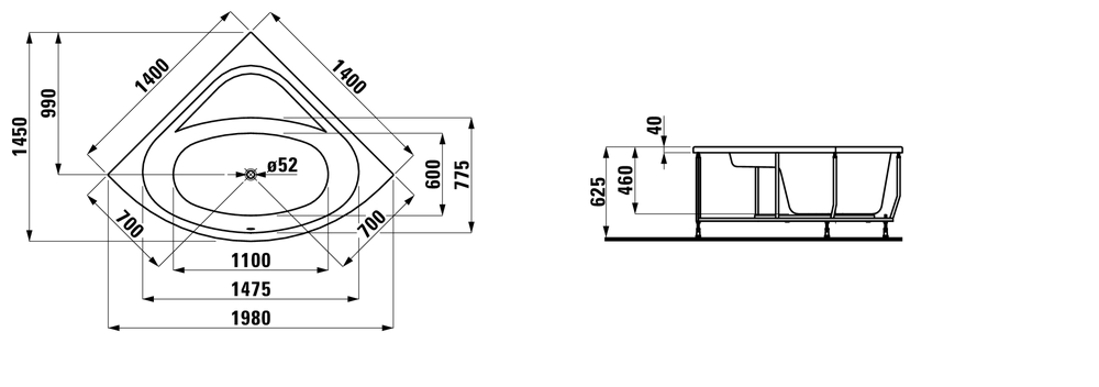 Slika od SOLUTIONS-140 ugaona ugradna kada