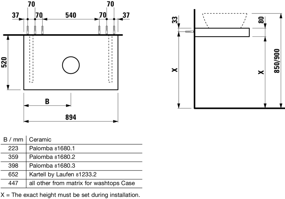 Slika od CASE ploča za umivaonik 900mm