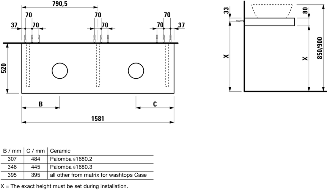 Slika od CASE ploča za umivaonik 1600mm