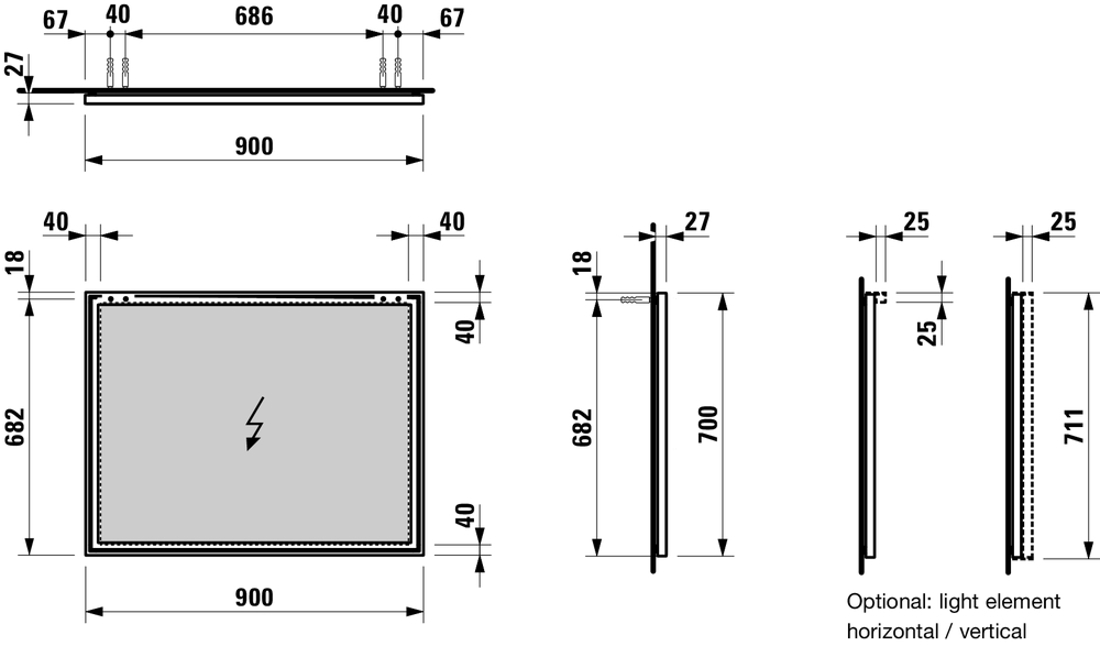 Slika od FRAME 25 ogledalo sa aluminijumskim okvirom