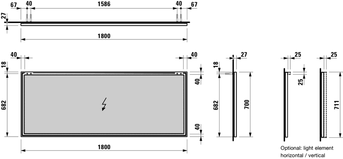 Slika od FRAME 25 ogledalo sa aluminijumskim okvirom