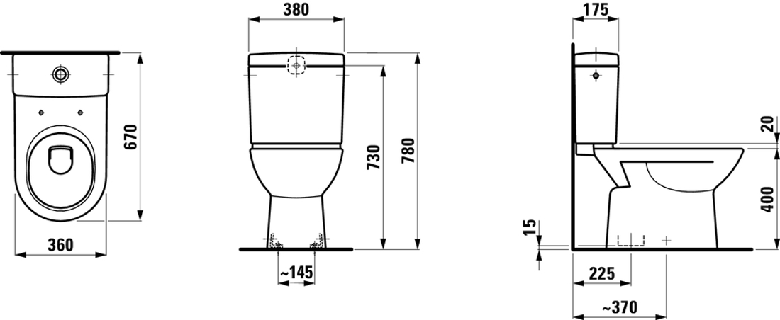 Slika od PRO wc monoblok odvod u pod