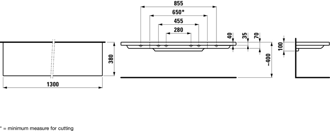Slika od LIVING SQUARE keramička polica 1300x380mm