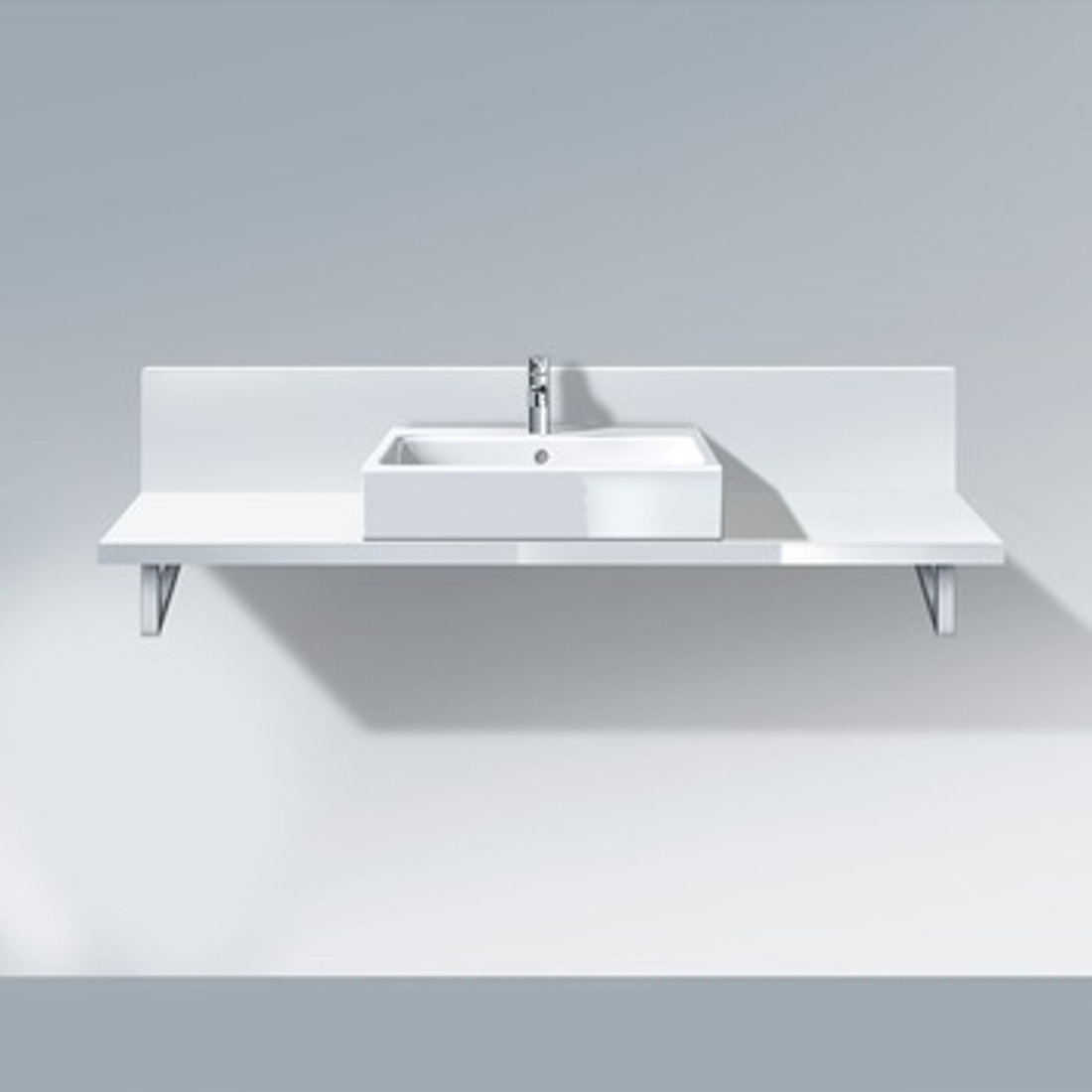 Slika od Delos Console + back panel for above counter basin and countertop basin