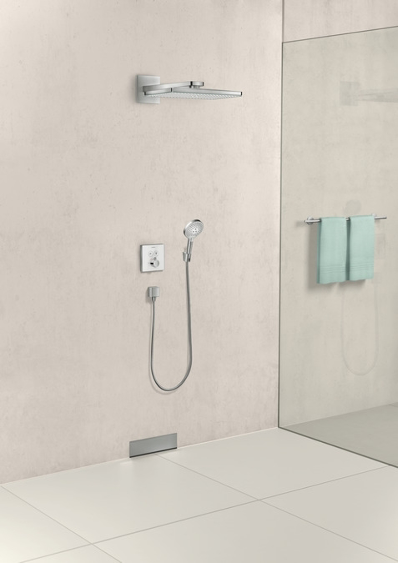 Slika od Rainmaker Select 460 1jet fiksni tuš sa nosačem tuša 460 mm belo staklo
