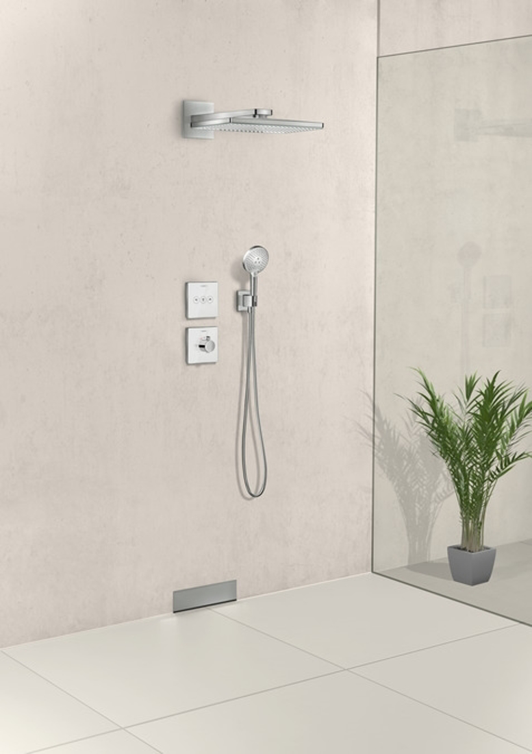 Slika od Rainmaker Select 460 2jet fiksni tuš sa nosačem tuša 460 mm belo staklo