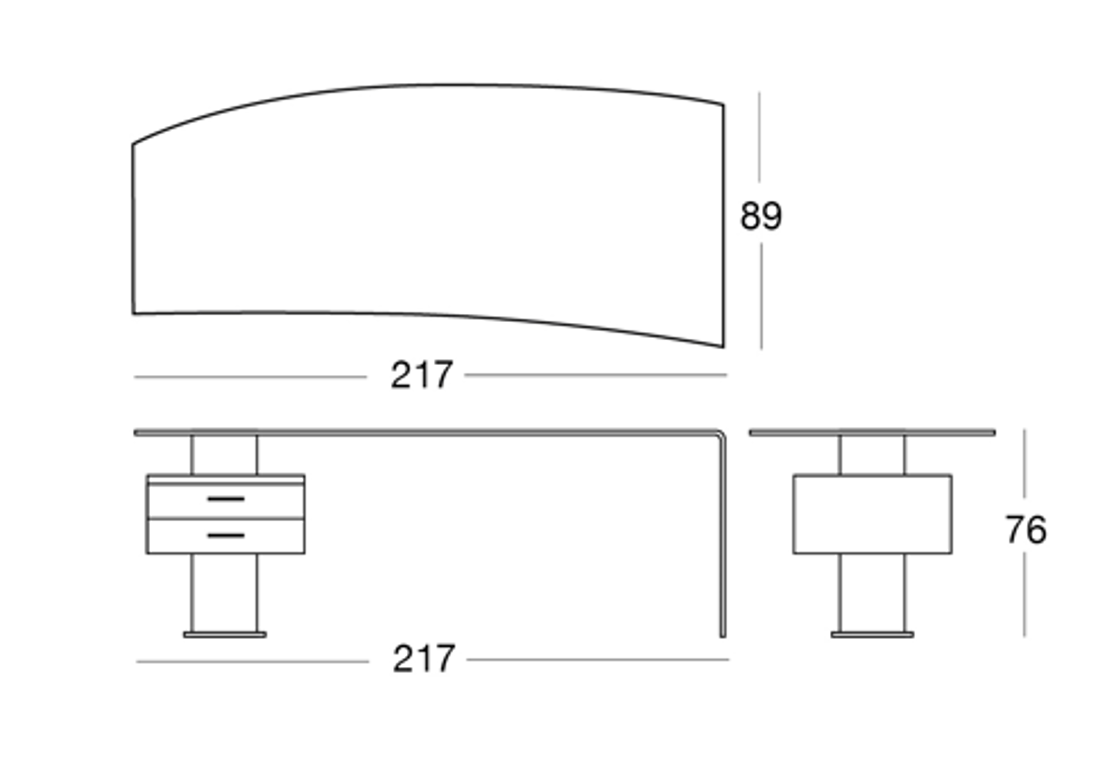 Slika od TRAGLASS RADNI STO  217x89 cm