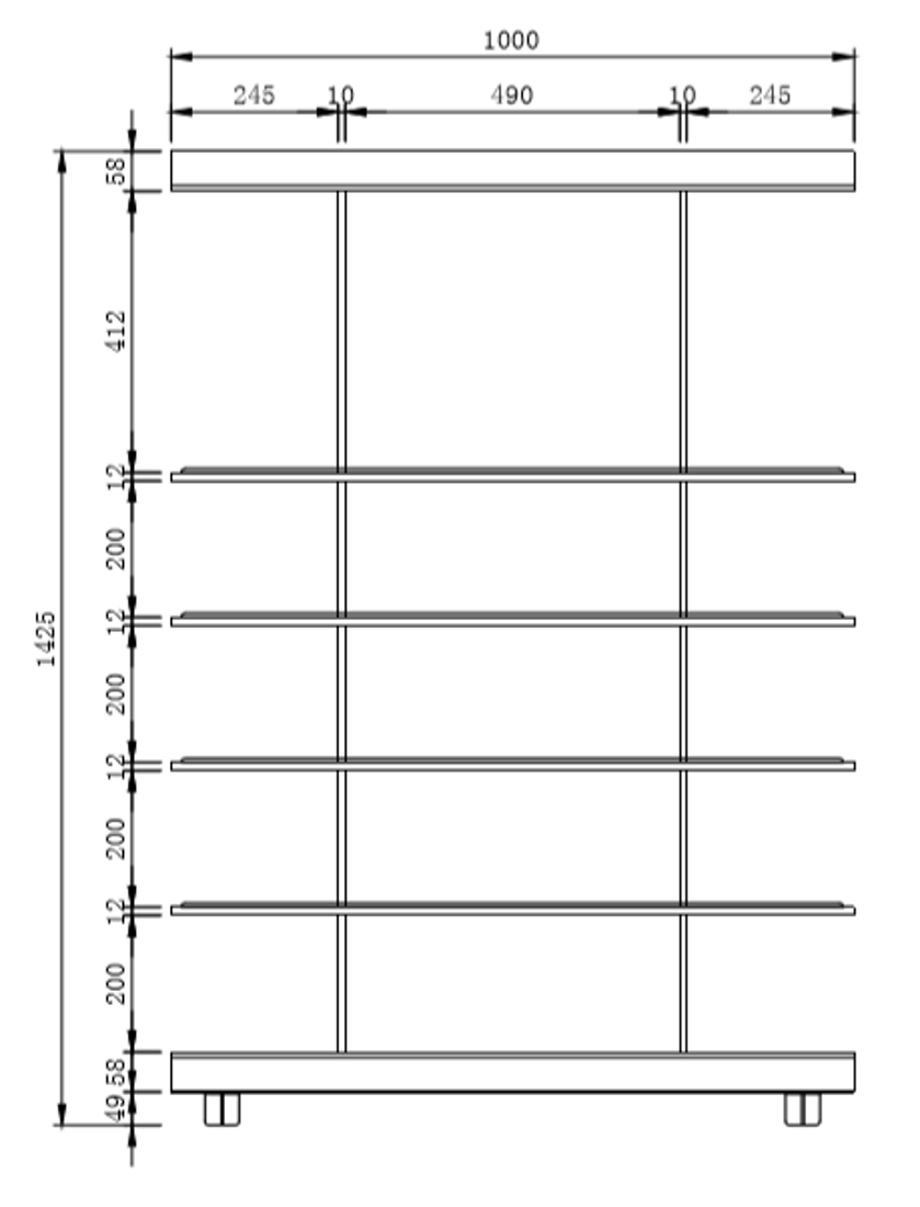 Slika od SHARPY POLICA 100x35,5x142,5 cm