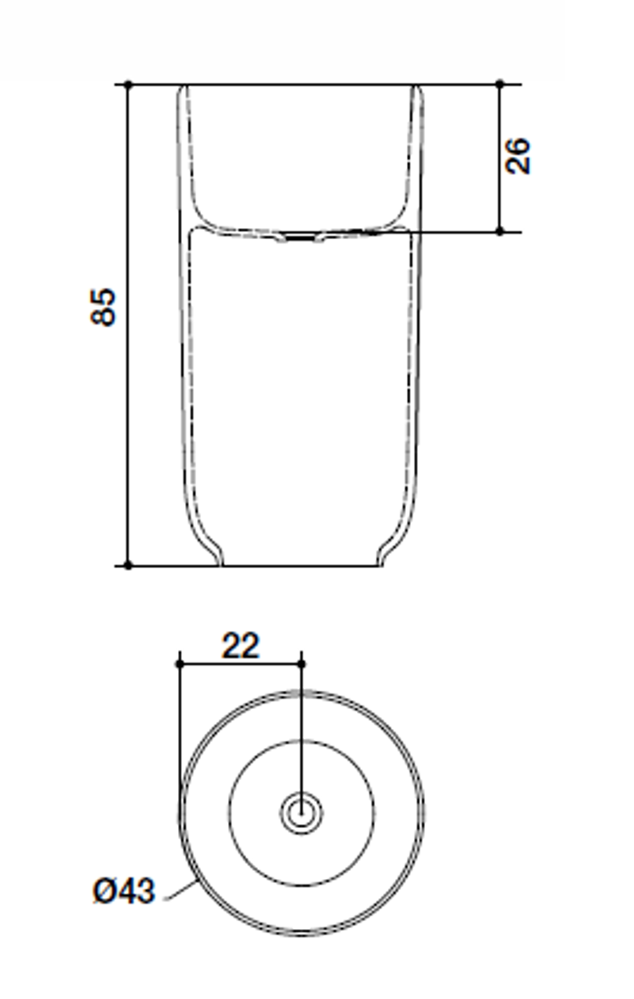 Slika od HOMEY SAMOSTOJECI LAVABO 43x43xh 85 cm