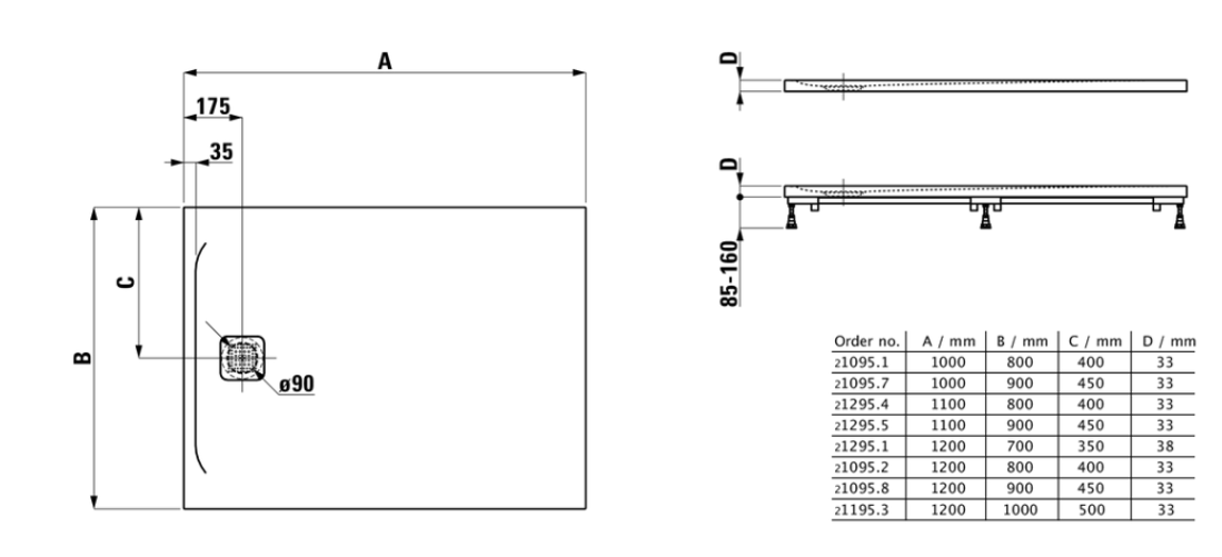 Slika od Laufen Pro 120x90 tuš kadica marbond bela