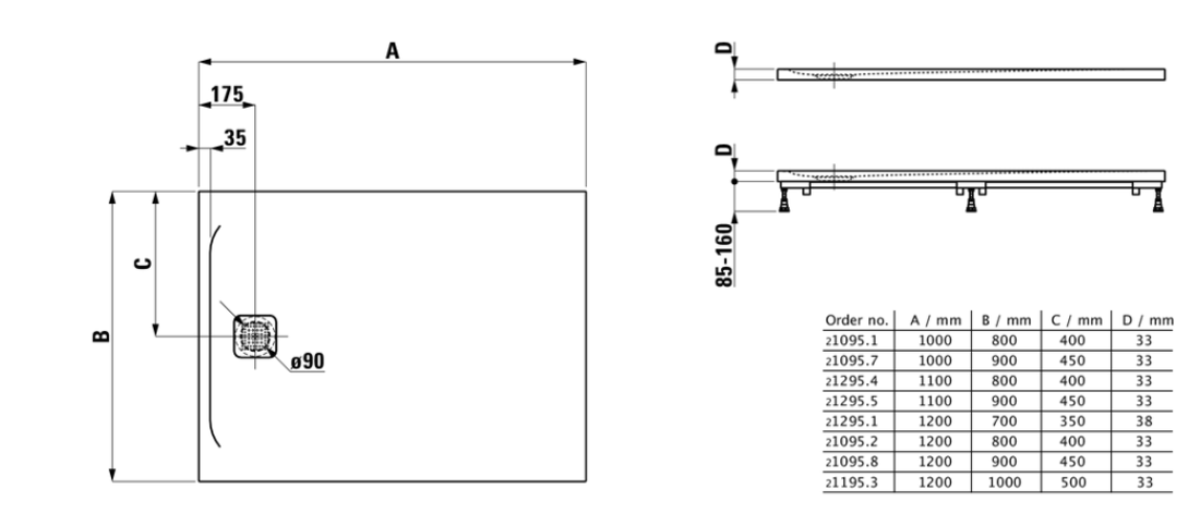 Slika od Laufen Pro 120x70cm tuš kadica marbond bela