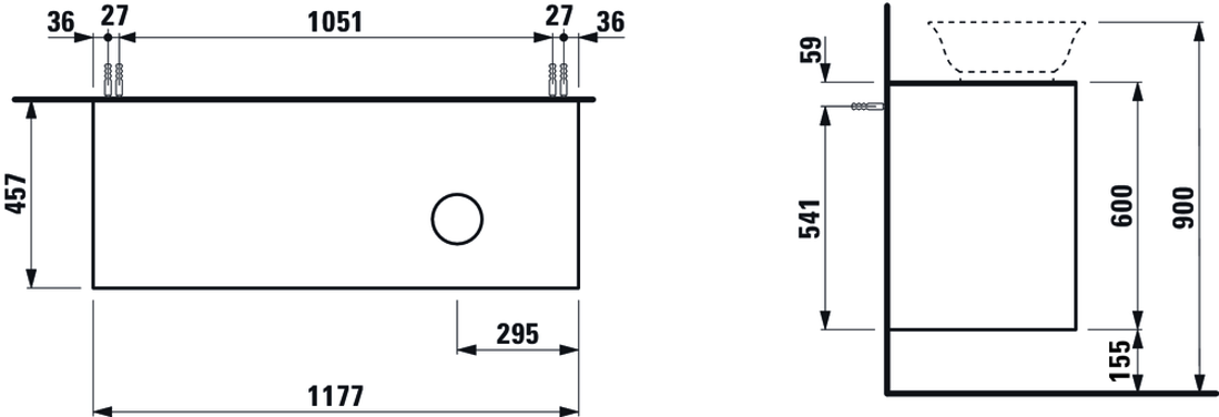 Slika od NEW CLASSIC KOMODA DESNA 1175 x 455 x 600mm