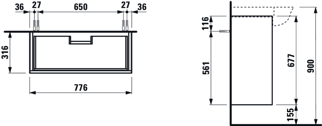 Slika od NEW CLASSIC KOMODA 775 x 315 x 675 mm