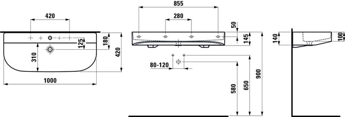 Slika od SONAR UMIVAONIK 100 x 42 cm