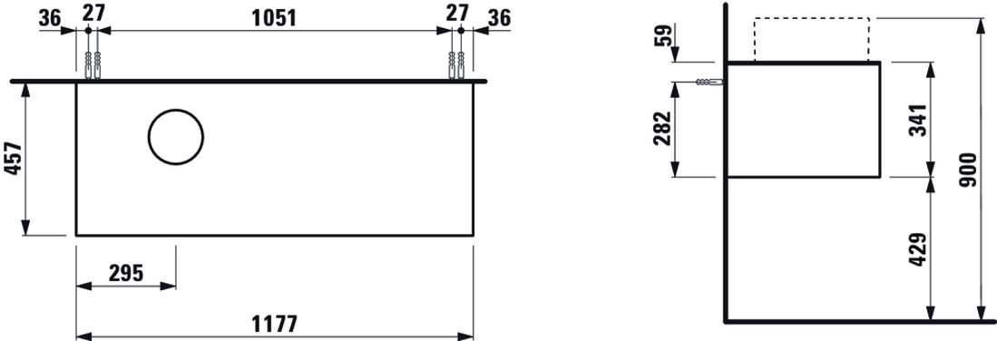 Slika od SONAR ORMARIĆ LEVI 1175 x 455 x 340 mm
