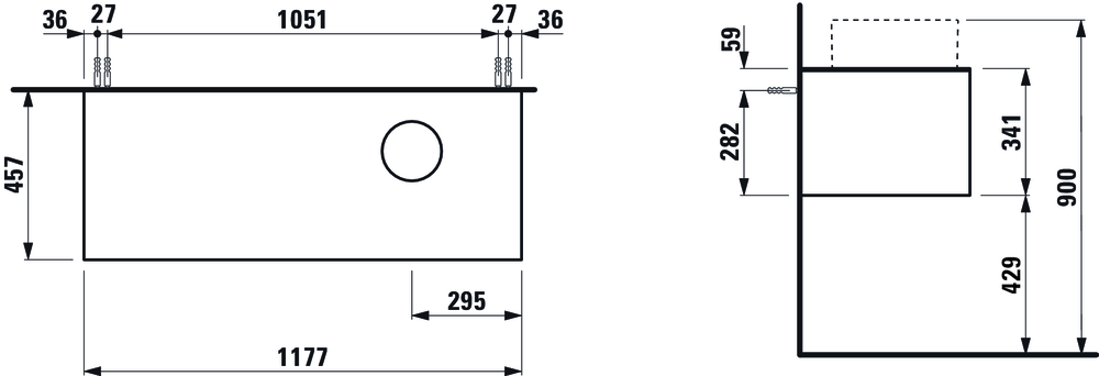 Slika od SONAR ORMARIĆ DESNI 1175 x 455 x 340 mm