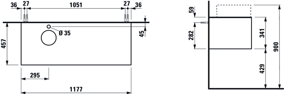 Slika od SONAR ORMARIĆ LEVI 1175 x 455 x 340 mm