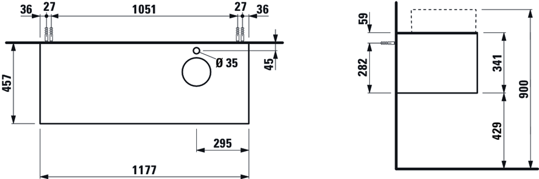 Slika od SONAR ORMARIĆ DESNI 1175 x 455 x 340 mm