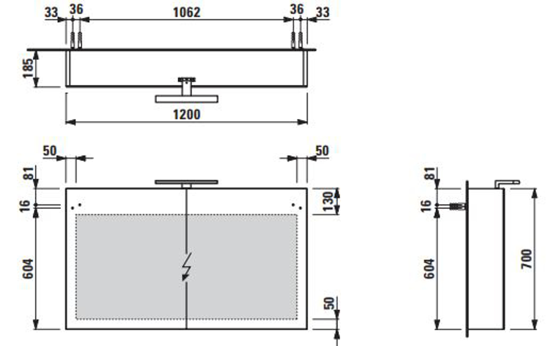 Slika od BASE ormarić sa ogledalom i LED rasvetom 120x70cm