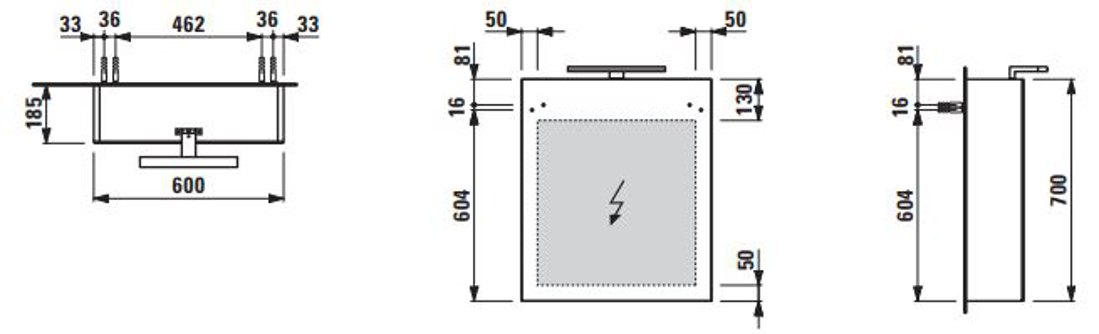 Slika od BASE ormarić sa ogledalom i LED rasvetom 60x70cm levi